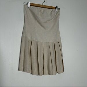 Elegant Cream Pleated Dress